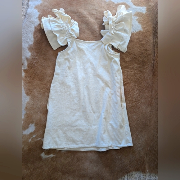Free People Cream Off-Shoulder Mini Dress - Picture 4 of 5